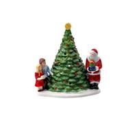 Villeroy & Boch Christmas Toys Santa on the Tree, Hard Porcelain, Wax, Green/Multi-Colour 20 x 17 x 23 cm(One Size)