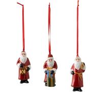 Villeroy & Boch - Nostalgic Ornaments Santa Claus, 3-Pack - Red