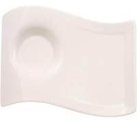 Villeroy & Boch NewWave Caffè Small Party Plate Saucer, 17 x 13 cm, Premium Porcelain, White