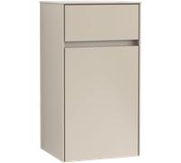 Villeroy & Boch Collaro - Side unit with 1 door & 1 pull-out compartment & hinges left 404 x 748 x 349mm soft grey