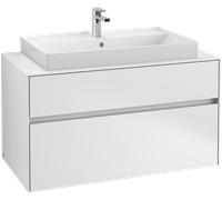 Villeroy & Boch Collaro - Vanity Unit with 2 drawers & 1 cut-out center 1000 x 548 x 500mm matt white