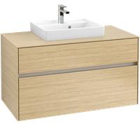 Villeroy & Boch Collaro - Vanity Unit with 2 drawers & 1 cut-out center 1000 x 548 x 500mm nordic oak