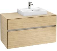 Villeroy & Boch Collaro - Vanity Unit with 2 drawers & 1 cut-out right 1000 x 548 x 500mm nordic oak
