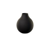 Villeroy & Boch Collier Noir Vase Perle No. 3, 11x11x12 cm, Premium Porcelain, Black