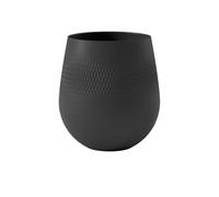 Villeroy & Boch Collier Noir Vase Carré No. 1, 20.5x20.5x22.5 cm, Premium Porcelain, Black