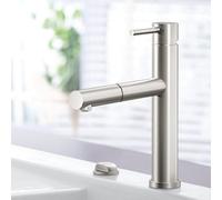 Villeroy & Boch Como Sky Pull-Out Kitchen Tap, Stainless Steel, Deck-Mounted Swivel Spout