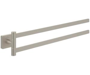 Villeroy & Boch Elements Striking Double Arm Towel Rail Bathroom Wall Mounted Towel Rail Brass Bath Towel Rail Square Length 410 mm Brushed Nickel Matt