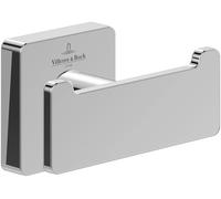 Villeroy & Boch Elements Striking Double Towel Hook In Silver Silver One Size