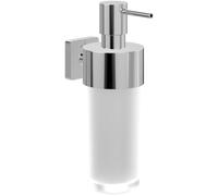 Villeroy & Boch Elements - Striking soap dispenser, bathroom for wall installation, made from satin-finished glass with brass holder, capacity 230 ml, Chrome