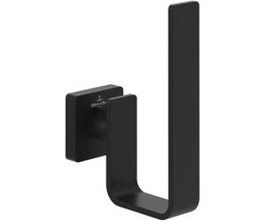 Villeroy & Boch Elements Striking Spare Toilet Paper Holder, Replacement Roll Holder Toilet Paper for Wall Mounting, Toilet Paper Storage Made of Brass, Square, Matt Black