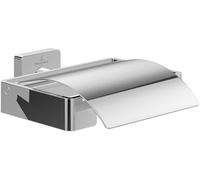 Villeroy & Boch Elements Striking Toilet Roll Holder with Cover in Silver Villeroy & Boch Silver
