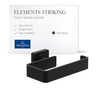 Villeroy & Boch Elements - Striking toilet roll holder without cover, for wall installation, brass, square, Matt Black
