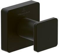 Villeroy & Boch Elements - Striking Towel Hook, Towel Holder for Wall Installation, Towel Hook Made from Brass, Bathroom Accessory, Square Bathroom Hook, 45 x 44 x 45 mm, Matt Black