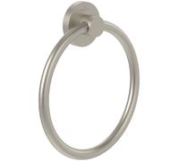 Villeroy & Boch Elements - Tender, bathroom for wall installation, towel ring made from zinc, round bathroom, 164 x 32 x 185 mm, Brushed Nickel