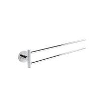 Villeroy & Boch Elements - Tender Double Arm Towel Rail Bathroom Wall Mounted Towel Rail Zinc Towel Rail Round Length 400 mm Chrome