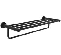 Villeroy & Boch Elements - Tender Hand Towel Rack with Wall Mounted Shelf - 595mm Long - Round - Matt Black