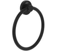 Villeroy & Boch Elements - Tender Hand Towel Rail Bathroom for Wall Mounting, Zinc Towel Ring, Round Bath Towel Holder, 164 x 32 x 185 mm, Matt Black