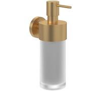 Villeroy & Boch Elements - Tender Soap Dispenser, Bathroom Soap Dispenser for Wall Mounting, Dispenser for Soap Made of Satin Glass with Zinc Holder, Capacity 230 ml, Gold