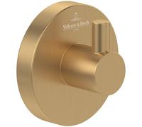 Villeroy & Boch Elements - Tender Towel Hook, Towel Rail for Wall Mounting, Wall Hooks Made of Zinc, Accessories Bathroom, Round Bathroom Hooks, 54 x 32 x 54 mm, Brushed Gold