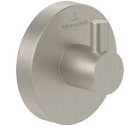 Villeroy & Boch Elements - Tender Towel Hook, Towel Rail for Wall Mounting, Wall Hooks Made of Zinc, Accessories Bathroom, Bathroom Hooks, Round, 54 x 32 x 54 mm, Brushed Nickel Matt