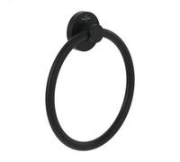 Villeroy & Boch Elements - Tender Hand Towel Rail Bathroom for Wall Mounting, Zinc Towel Ring, Round Bath Towel Holder, 164 x 32 x 185 mm, Matt Black