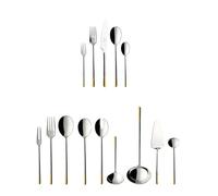 Villeroy & Boch Ella Cutlery for up to 12 People, 70 Pieces, Stainless Steel, Partially Gold-Plated
