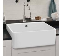 Villeroy & Boch Farmhouse 60 White Ceramic 1-Bowl Sit-On Kitchen Sink 595 X 500 mm - Overflow Fitted
