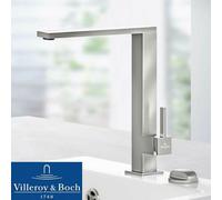 Villeroy & Boch Finera Square Brushed Stainless Steel Kitchen Sink Mixer Tap