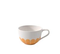 Villeroy & Boch - Fleur Cappuccino Cup, Dimensions: Approx. 14.5 × 11 × 7 cm, Orange, Dishwasher-Safe & Microwave-Safe, Floral Decor, Premium Porcelain Coffee Cup