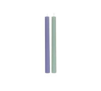 Villeroy & Boch - Fleur Gifts Taper Candle Set, 2 Pieces, Dimensions: Approx. 25 cm, Blue & Green, Coloured Decorative Candles for The Table & Home, Clear Taper Shape, Wax (Paraffin)