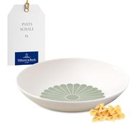 Villeroy & Boch - Fleur vert Pasta Bowl Green, Dishwasher-Safe, Microwave-Safe, Bowl for Pasta, Noodles, Bowls and Salads, Deep Pasta Plate, Dining Plate, Premium Porcelain