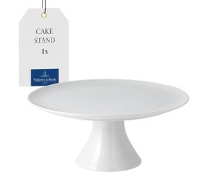Villeroy & Boch - for Me Cake Plate on Stand, Presentation Plate for Delicious Cakes and Pastries, Premium Porcelain, Dishwasher Safe, White