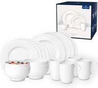 Villeroy & Boch 10-4153-7277 For Me Starter set 4 People, Elegant Porcelain Starter Set with a Puristic White Design, Suitable for Up to 4 People,...