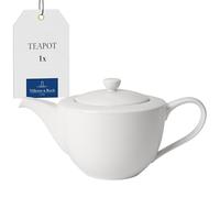 Villeroy & Boch - For Me Teapot, white premium porcelain jug with handle and lid, dishwasher safe, 1300 ml