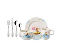 Villeroy & Boch - Happy as a Bear Children Dinnerware 7 Piece Set, 2-Year Break Replacement Guarantee, Dishwasher Safe, Kid Plate Bowl Mug Cutlery Set, Premium Porcelain/Stainless Steel