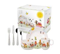 Villeroy & Boch - Hungry as a Bear, Children Dinnerware 7 Piece Set, 2-Year Break Replacement Guarantee, Dishwasher Safe, Kid Plate Bowl Cutlery Set, Premium Porcelain/Stainless Steel