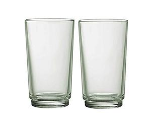 Villeroy & Boch - It’s My Match Long Drink Mineral Glass Set, 2 pcs, Starter Set of Two Long Drink Glasses in a Subtle Shade of Green, Crystal, Dishwasher Safe
