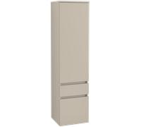 Villeroy & Boch Legato - Tall cabinet with 1 door & 1 drawer & 1 pull-out compartment & hinges left 400x1550x350mm soft grey/soft grey