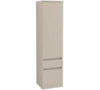 Villeroy & Boch Legato - Tall cabinet with 1 door & 1 drawer & 1 pull-out compartment & hinges right 400x1550x350mm soft grey/soft grey