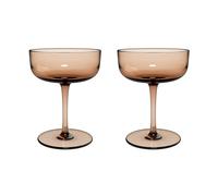 like. by Villeroy & Boch - Like Clay Champagne Coupe/Dessert Bowl Set 2 pces, Coloured Glass Brown, Capacity 100 ml