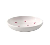 Villeroy & Boch Like with Love dip Bowl, Size: Approx. 12 x 12 x 3 cm, White with red Watercolour Decor, Dishwasher- and Microwave-Safe, Heart Pattern, Small Bowl for dips, Premium Porcelain