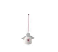 Villeroy & Boch like With Love guardian angel ornament, dim: approx. 5 x 3 x 4.5 cm, white with red watercolour decor, hand care recommended, heart pattern, guardian angel, premium porcelain