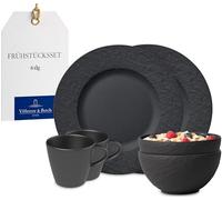 Villeroy & Boch - Manufacture Breakfast Set, 6 pces., Tableware Set for 2 People, Premium Porcelain, Black