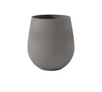 Villeroy & Boch - Manufacture Collier Taupe, Large vase Carré, 23 cm, Premium Porcelain, Taupe