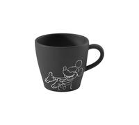 Villeroy & Boch Manufacture Rock - Mickey Mouse - Coffee Cup, Black, Dishwasher-Safe & Microwave-Safe, Distinctive Slate Look with Disney Mickey Mouse Chalk Decoration, Premium Porcelain