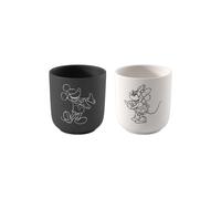 Villeroy & Boch Manufacture Rock - Mickey Mouse - Coffee Mug, 2 Pieces, Black/White, Dishwasher-Safe & Microwave-Safe, Slate Look with Disney Mickey Mouse Chalk Decoration, Premium Porcelain