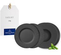 Villeroy & Boch - Manufacture Plate Set, 4 pces., Tableware Set for 2 People, Premium Porcelain, Black