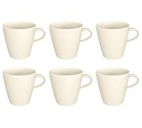 Villeroy & Boch Manufacture Rock Blanc Coffee Mugs 350 ml Set of 6 White Porcelain