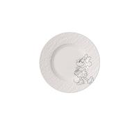 Villeroy & Boch Manufacture Rock Blanc - Mickey Mouse - Breakfast/Dessert Plate, White, Dishwasher-Safe and Microwave-Safe, Slate Look with Disney Mickey Mouse Chalk Decoration, Premium Porcelain