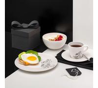 Villeroy & Boch Manufacture Rock Blanc Mickey Mouse Coffee Cup Saucer, 15.4 cm